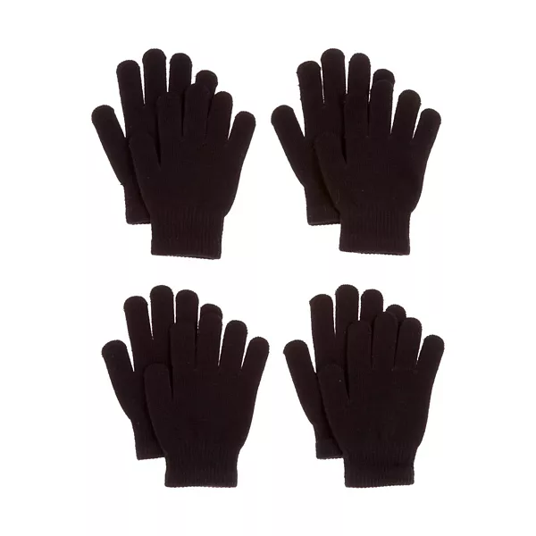 Knit Gloves in Black, 4 Pack — Dollar General penny item