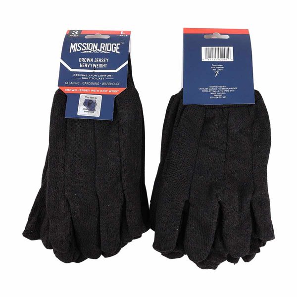 Mission Ridge Heavyweight Brown Jersey Gloves, 3 pk — 70% off during the remodel at Dollar General #10340