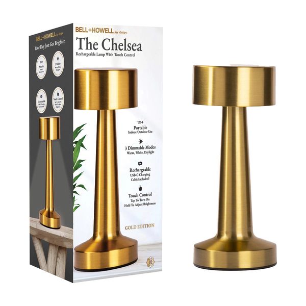 Bell Howell The Chelsea Rechargeable Lamp with Touch Control, Gold — Dollar General (SKU 41012101)