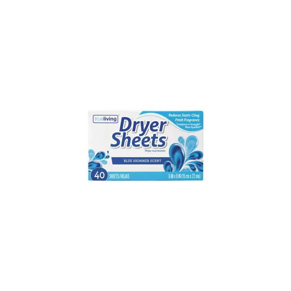 True Living Dryer Sheet Blue Shimmer, 40 Count — Dollar General penny item