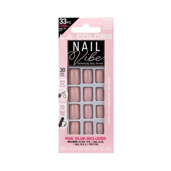 L.A. Colors Nail Vibe Artificial Nail Tip Kit, Cool & Chic, 33 Piece — Dollar General penny item