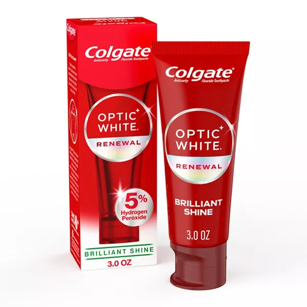 Colgate Optic White Renewal Teeth Whitening Toothpaste, Brilliant Shine, 3.0 oz — Dollar General penny item