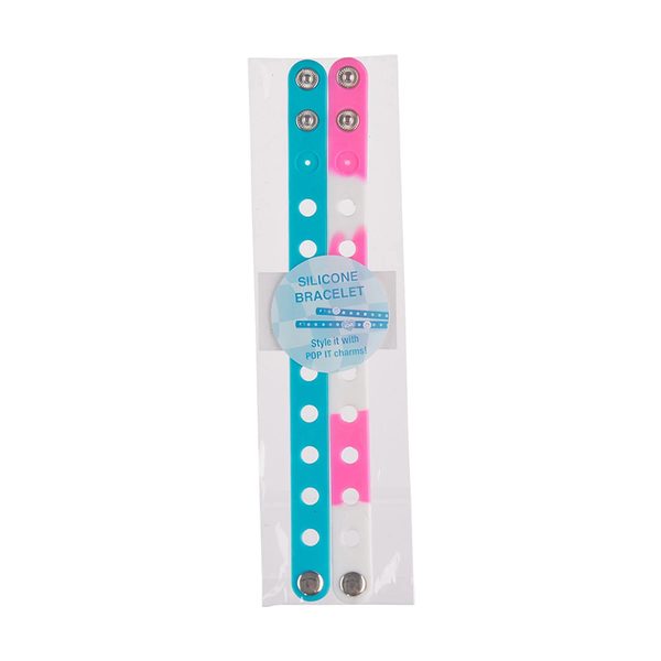 Blue/Pink Silicone Snap Bracelets, 2 Pack — Dollar General penny item