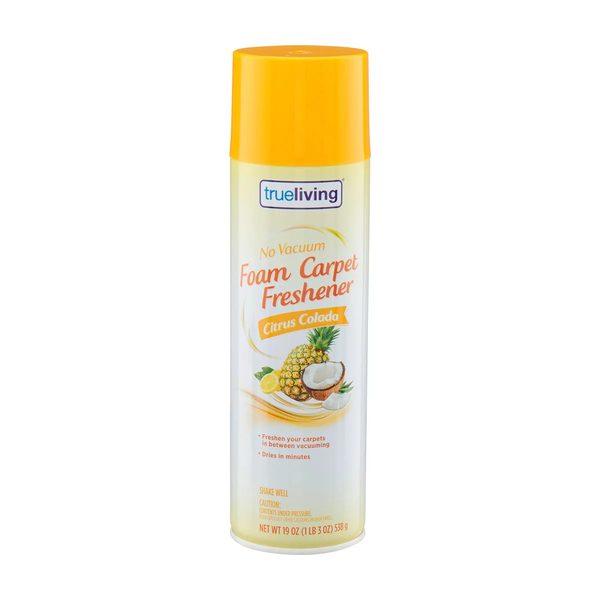True Living No Vacuum Foam Carpet Freshener Spray, Citrus Colada, 19 oz — 70% off during the remodel at Dollar General #10340