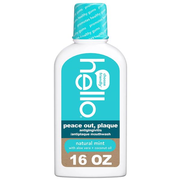 hello Peace Out Plaque Fluoride Free and Alcohol Free Mouthwash, Natural Mint, 16 Fl oz Bottle — Dollar General (SKU 25027101)