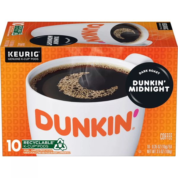Dunkin’ Midnight Dark Roast Coffee, Keurig K-Cup Pods, 10 Count Box — Dollar General penny item
