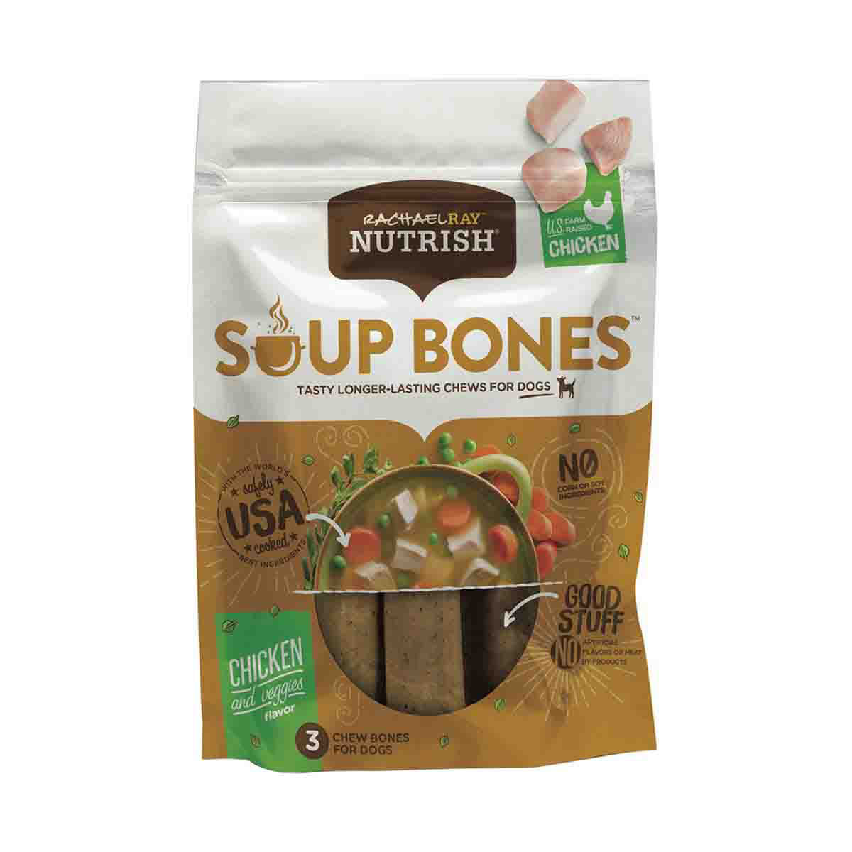Rachael Ray Nutrish Soup Bones Dog Treats, Chicken & Veggies Flavor, 6.3 oz, 3 count — pOpshelf penny item