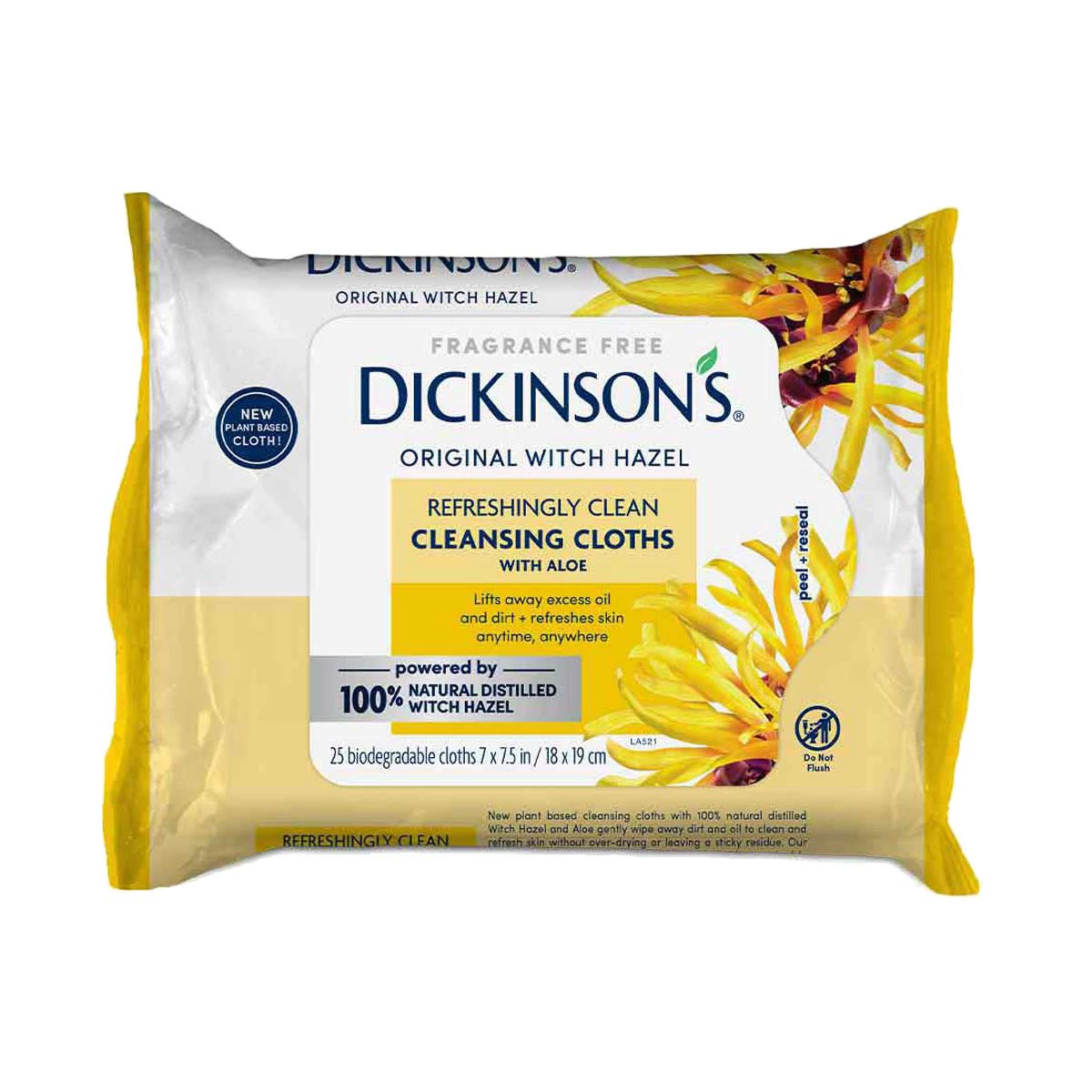 Dickinson's Original Witch Hazel Refreshingly Clean Cleansing Cloths, 25 Count — pOpshelf penny item