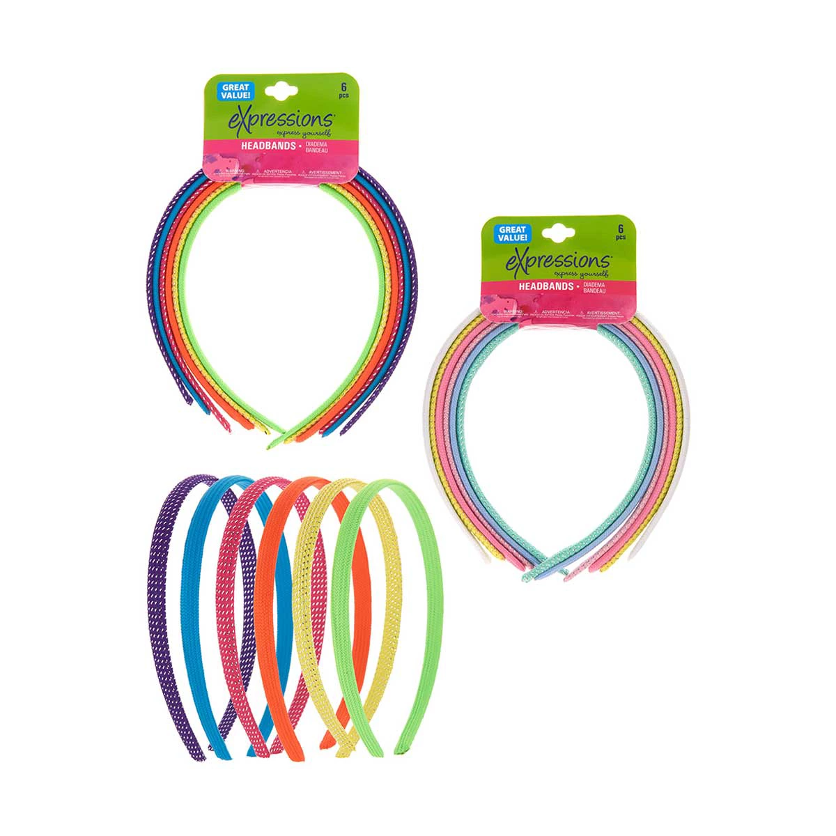 Expressions Kid's Shoelace Headbands, 6 Count - Assorted — pOpshelf penny item