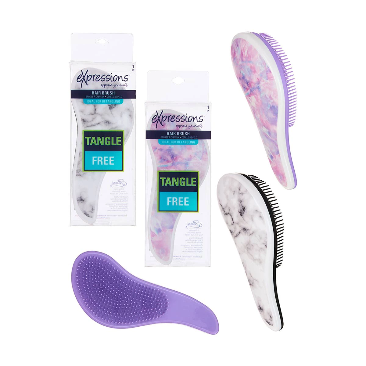 Expressions Marble Pattern Detangle Hair Brush - Assorted — pOpshelf penny item