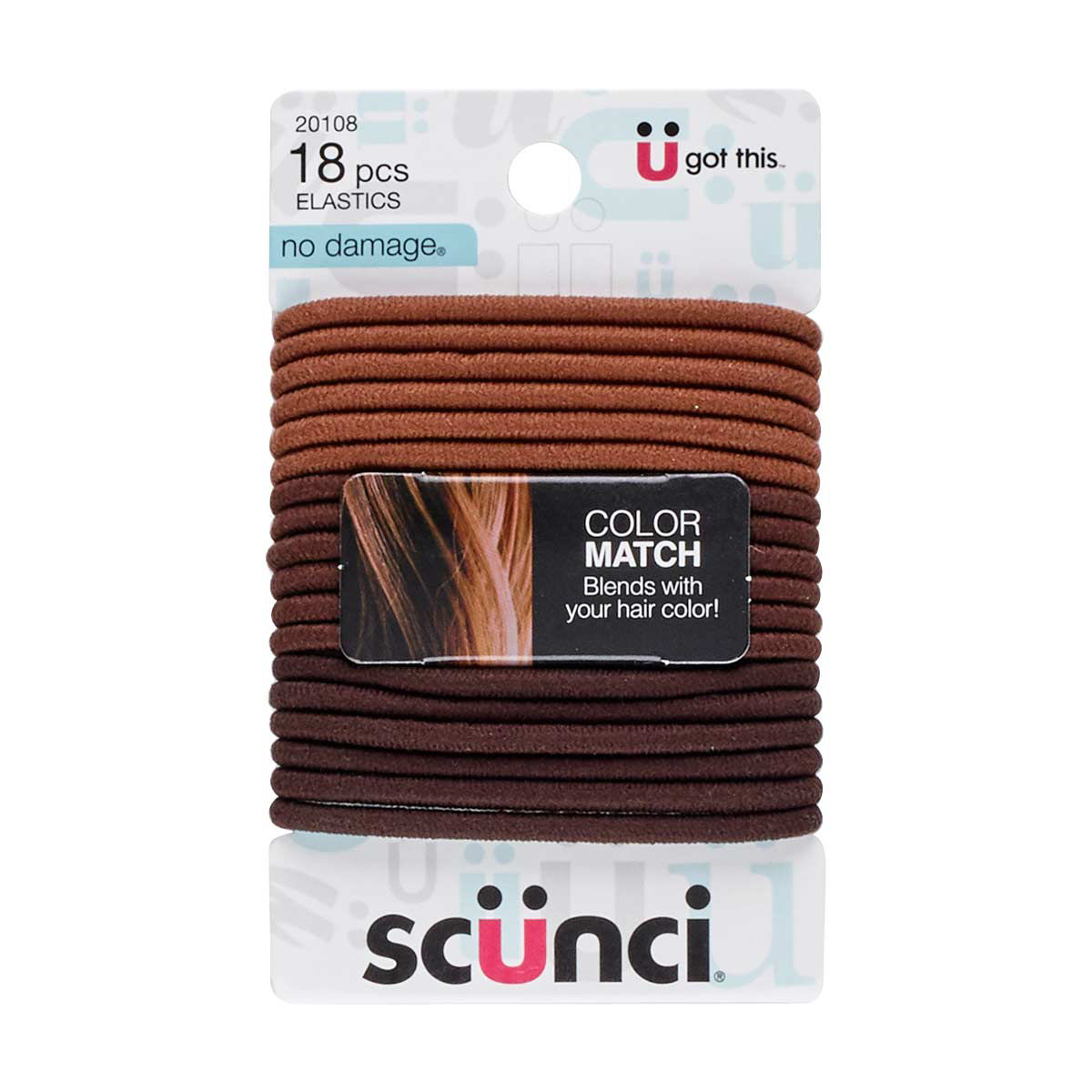 Scunci No Damage Brunette Hair Elastics, 18 Count — pOpshelf penny item