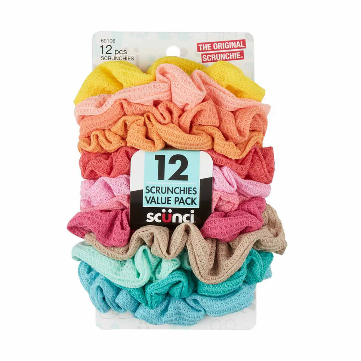 Scunci Textured Pastel Scrunchies Value Pack, 12 Count — pOpshelf penny item