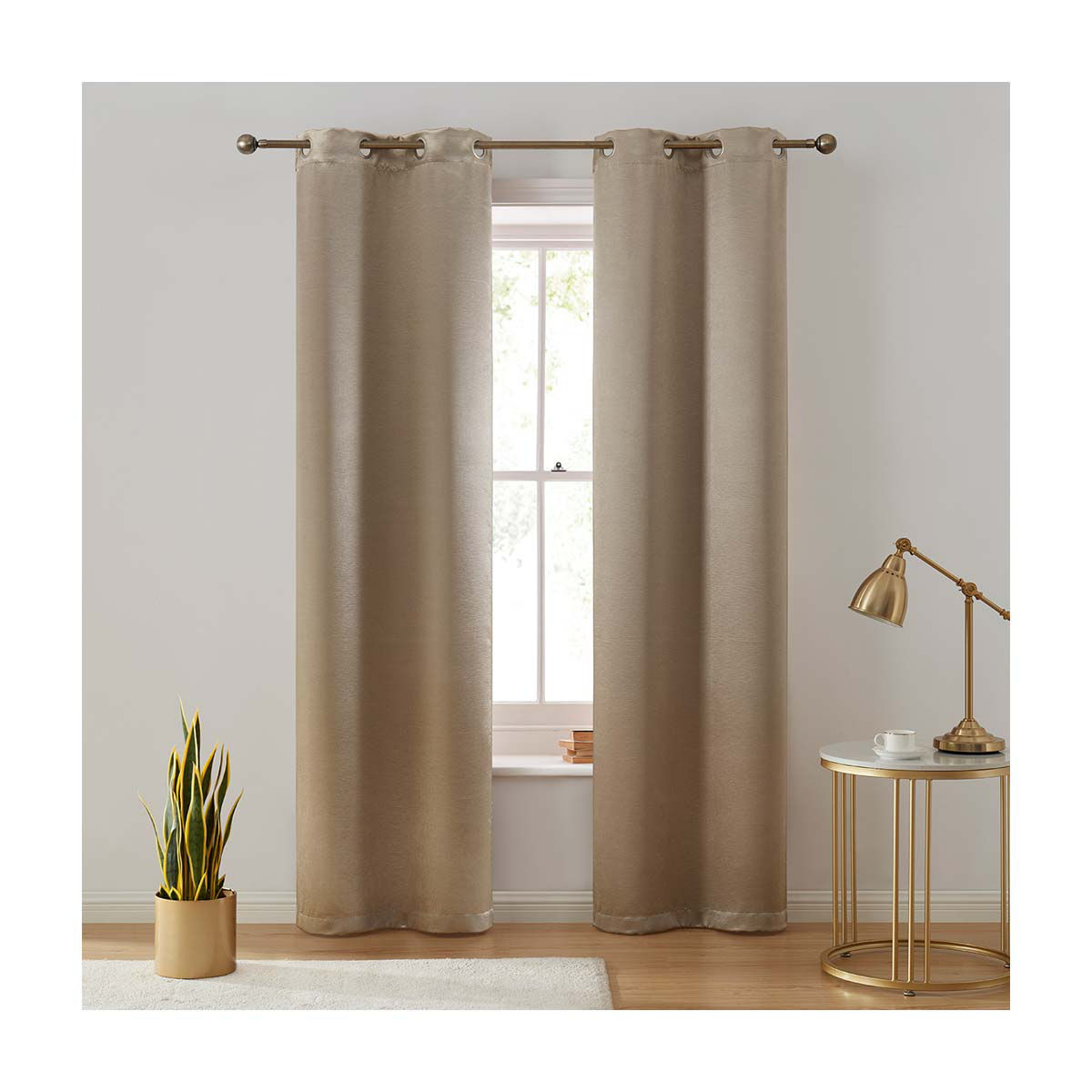 Comfort Bay Amelia Tan Triple Weave Grommet Blackout Panel Pair, 2 Count — pOpshelf penny item