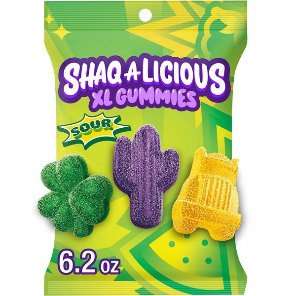 SHAQ-A-LICIOUS XL Gummies Assorted Flavored Sour Chewy, Candy Bag, 6.2 oz — pOpshelf penny item