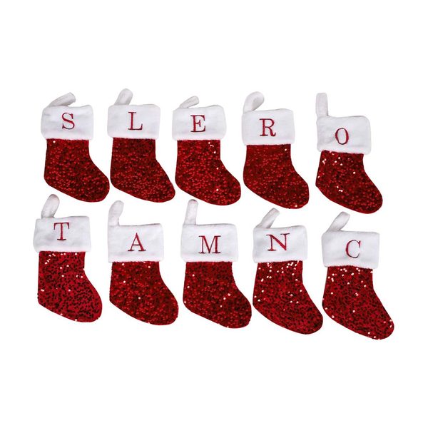 Christmas Monogram Sequin Stocking, 10 in, Assorted — pOpshelf penny item