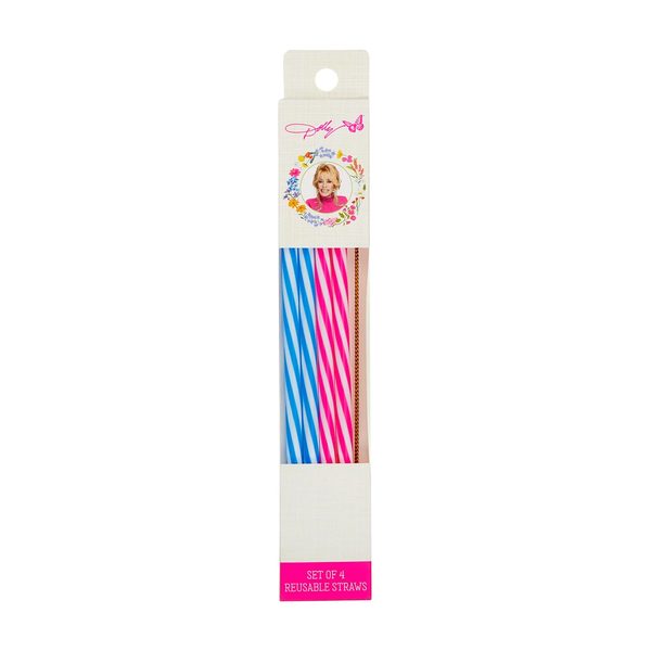 Dolly Parton Spring Reusable Straws, 4 Count — pOpshelf