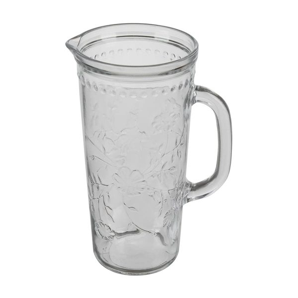 Holly Williams Clear Tapered Floral Embossed Glass Pitcher — pOpshelf (SKU 43229801)