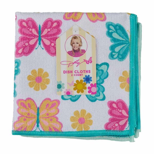 Dolly Parton Printed Dish Cloths, 2 Count, 3 Assorted Patterns — pOpshelf