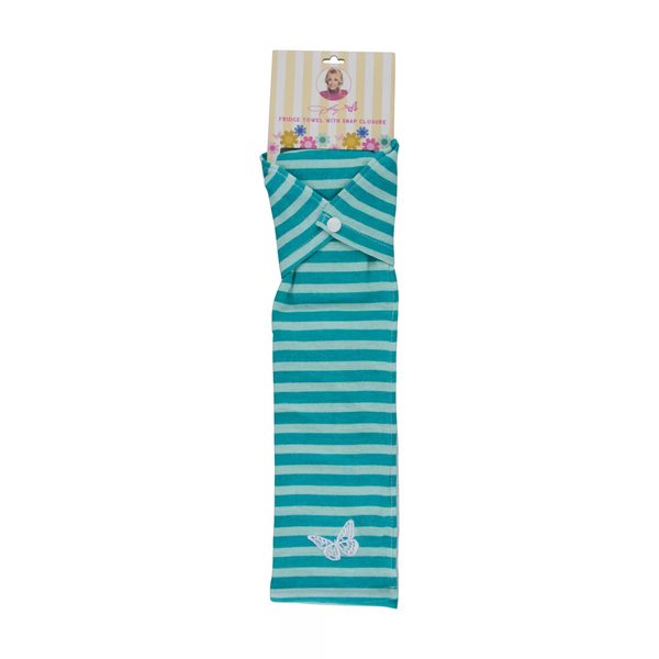 Dolly Parton Striped Fridge Towel with Snap Closure, 3 Assorted Colors — pOpshelf