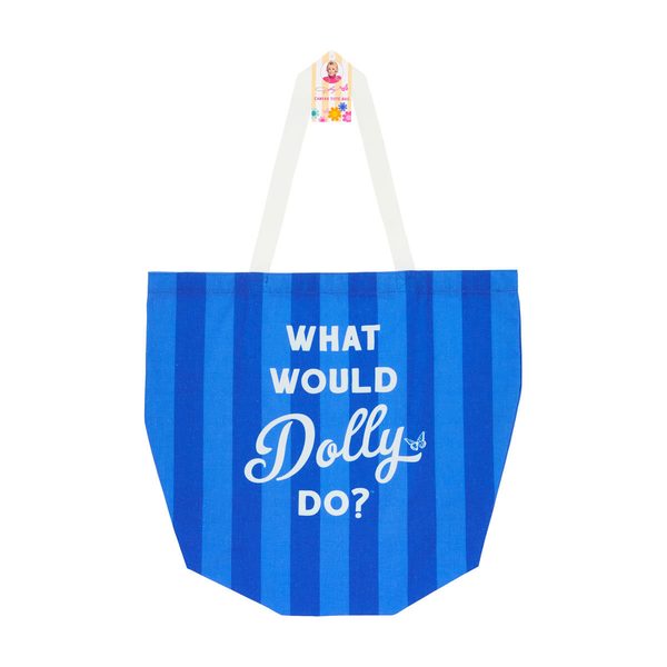 Dolly Parton Summer Striped Canvas Tote Bag, 2 Assorted Colors — pOpshelf