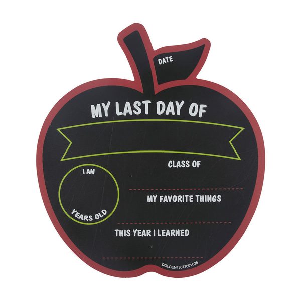 Apple Shaped First and Last Day of School Double-Sided Milestone Sign Chalkboard — pOpshelf