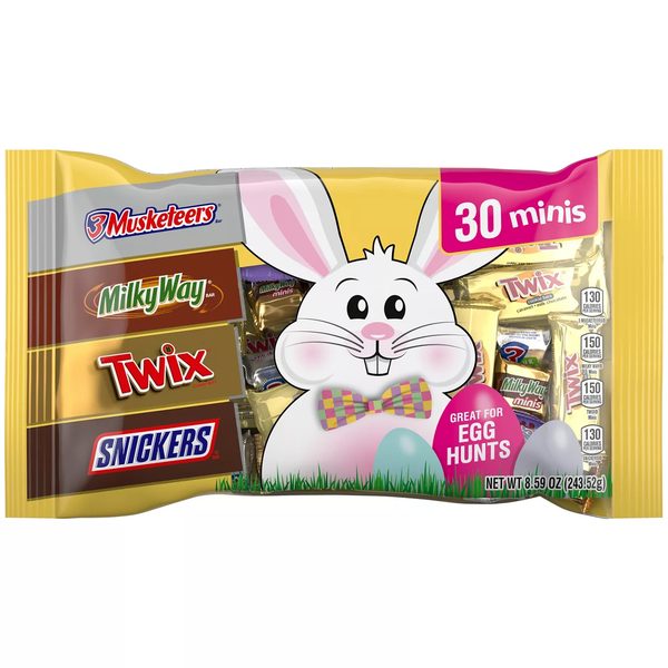 SNICKERS, Twix & More Mini Milk Chocolate Bars Easter Basket Stuffers Easter Candy, 30 Count Bulk Bag — pOpshelf penny item